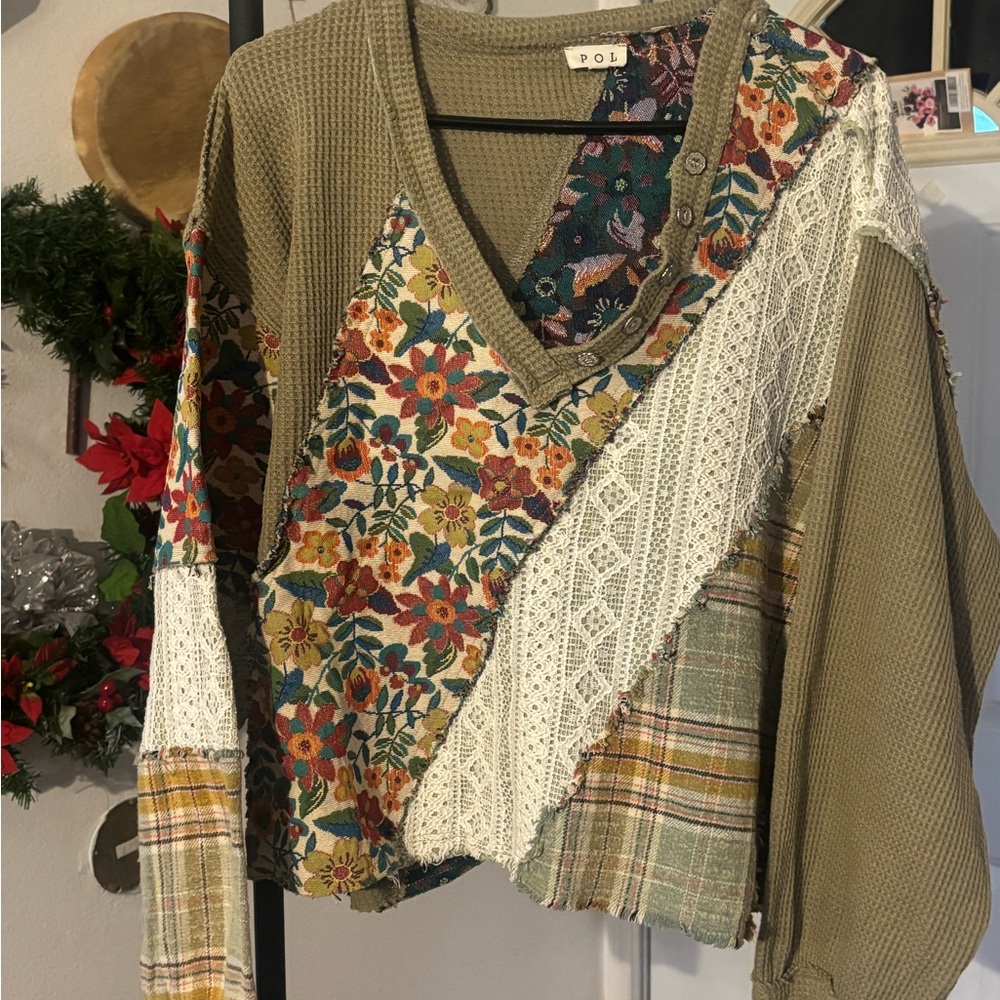 POL Multicolor Patchwork Sweater NWT - image 1